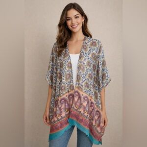 Colorful Paisley Kimono Cardigan